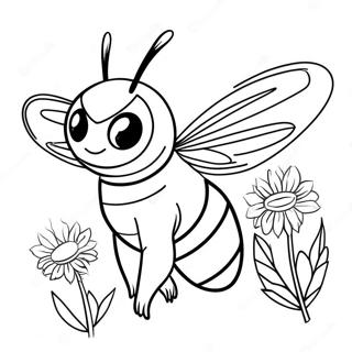 Page à colorier de la bourdonnante abeille | Page de coloriage Bourdon