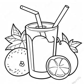 Page à colorier Jus de Fruits Rafraîchissant | Page de coloriage Boisson
