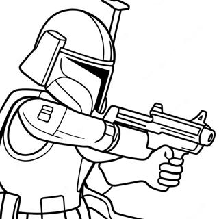 Page à colorier de la bataille féroce des Arc Troopers | Page de coloriage Clone Trooper Arc Trooper