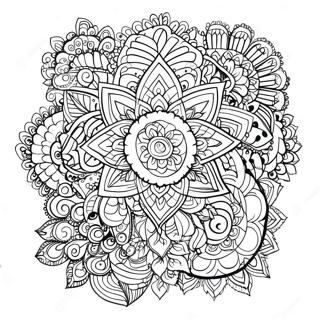 Page à colorier de mandala au henné | Page de coloriage Henné