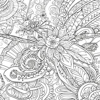 Page à colorier de motifs de henné complexes | Page de coloriage Henné