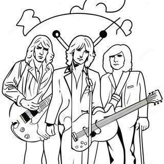 Page à colorier de la couverture d'album de rock classique | Page de coloriage Couverture d'album