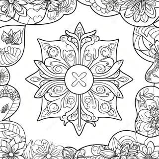 Page à colorier Logo Black Clover | Page de coloriage Trèfle Noir
