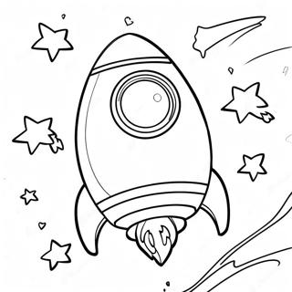 Fusée Colorée dans l'Espace Page à Colorier | Page de coloriage Vaisseau spatial