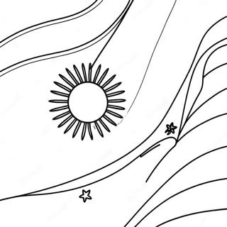Page à Colorier du Drapeau de l'Argentine | Page de coloriage Argentine