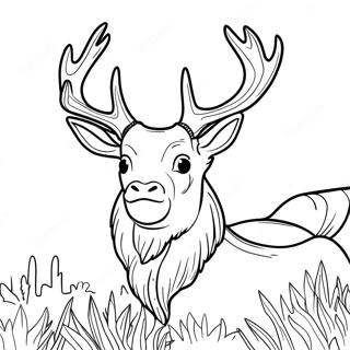Cerf majestueux avec des bois à colorier | Page de coloriage Cerf