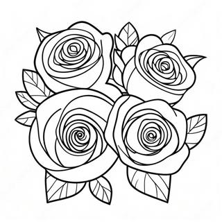 Page à colorier de roses | Page de coloriage Roses