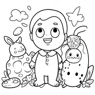 Page à colorier Luca avec ses amis | Page de coloriage Luca