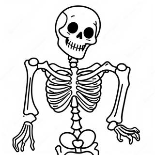 Page à colorier du squelette Dry Bones drôle | Page de coloriage Ossements secs