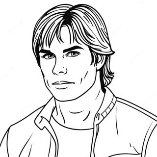 Page à colorier de Damon Salvatore en action | Page de coloriage Journal d'un vampire
