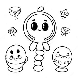 Page à colorier personnages colorés de billes | Page de coloriage Gumball