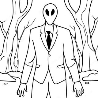 Page à colorier de Slenderman | Page de coloriage Slenderman