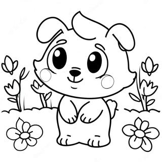 Page à colorier de mignon bouton d'or dans un jardin | Page de coloriage Renoncule