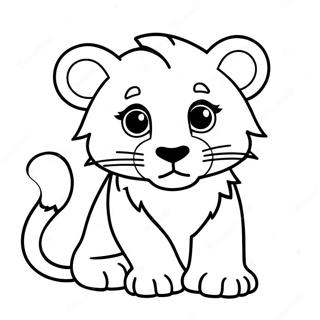 Page à colorier de bébé lion | Page de coloriage Bébé Lion