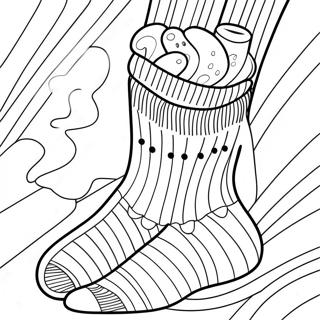 Page à colorier Chaussette Rayée | Page de coloriage Chaussette