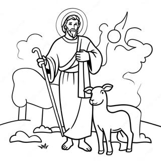 Page à colorier du Bon Berger | Page de coloriage Bon Pasteur
