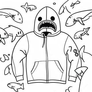 Page à colorier Bape Shark Hoodie | Page de coloriage Bape