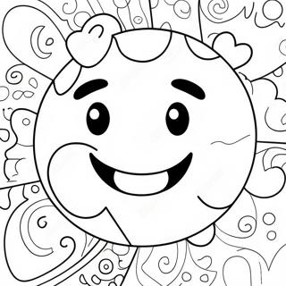 Page à colorier visage souriant heureux | Page de coloriage Visage