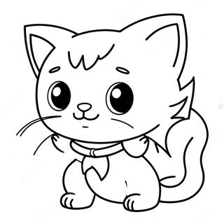 Page à colorier Super Kitty aventurier | Page de coloriage Super Chaton