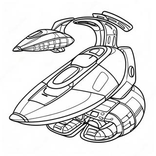 Page à colorier vaisseau spatial futuriste | Page de coloriage Vaisseau spatial
