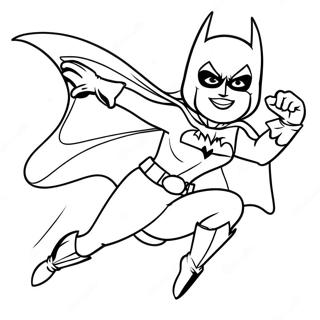 Page à colorier Batgirl en action | Page de coloriage Batgirl