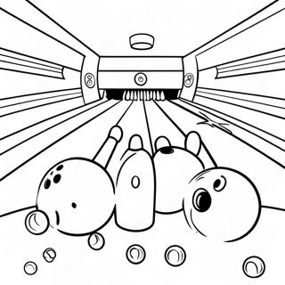 Page à colorier Scène de bowling | Page de coloriage Bowling