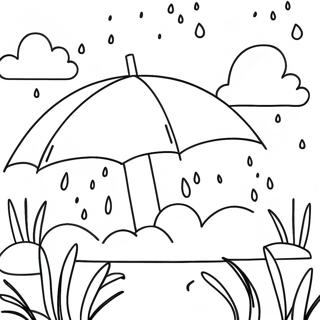 Page à colorier des averses d'avril | Page de coloriage Avril