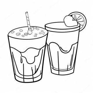 Page à colorier de boissons colorées | Page de coloriage Boissons