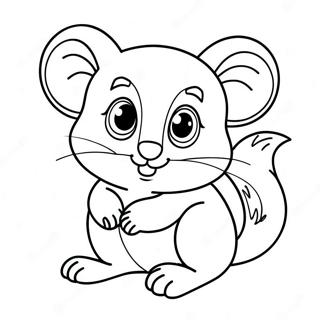 Page à colorier d'un opossum mignon | Page de coloriage Opossum