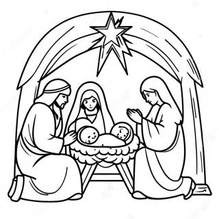 Page à colorier Crèche | Page de coloriage Nativité