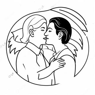 Page à colorier de la fierté lesbienne | Page de coloriage Lesbienne