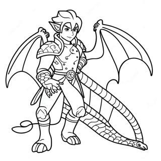 Page à colorier du prince dragon | Page de coloriage Prince Dragon