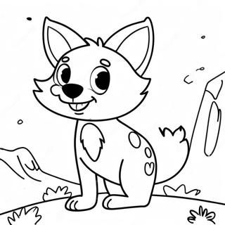 Page à colorier de coyote cartoon mignon | Page de coloriage Coyote