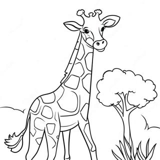 Page à colorier de la Girafe avec des Taches Colorées | Page de coloriage Lettre G