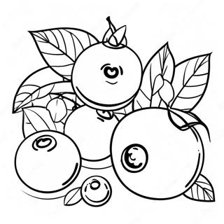 Page à colorier de fruit de myrtille | Page de coloriage Myrtille