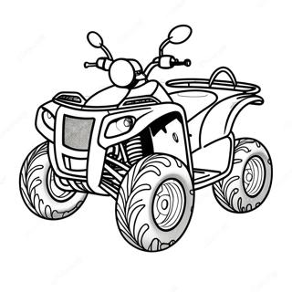 Page à colorier de quad | Page de coloriage VTT