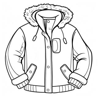 Page à colorier de veste d'hiver confortable | Page de coloriage Veste
