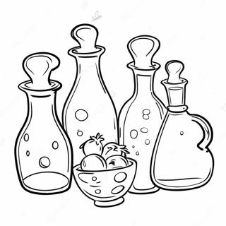 Page à colorier de potions colorées | Page de coloriage Potions