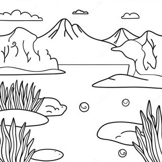 Page à colorier de l'application du lac | Page de coloriage Application Lac