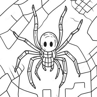 Page à colorier d'une araignée Minecraft effrayante | Page de coloriage Araignée Minecraft