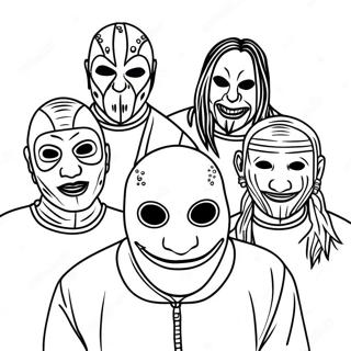 Page à colorier des membres du groupe Slipknot | Page de coloriage Slipknot