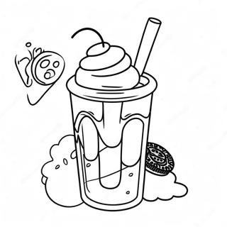 Page à colorier de milkshake Oreo | Page de coloriage Oreo