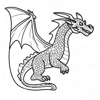 Page à colorier de dragon de feu majestueux volant | Page de coloriage Cool Dragon de Feu