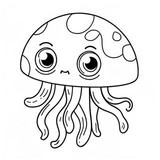 Page à colorier Mignonne Méduse avec de Grands Yeux | Page de coloriage Méduse