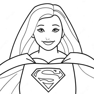 Page à Colorier Supergirl avec une Cape | Page de coloriage Supergirl