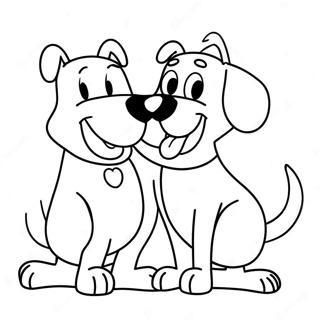 Page à colorier du duo CatDog joueur | Page de coloriage ChatChien