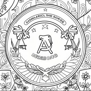 Page à colorier du drapeau de l'État de l'Alabama | Page de coloriage Alabama