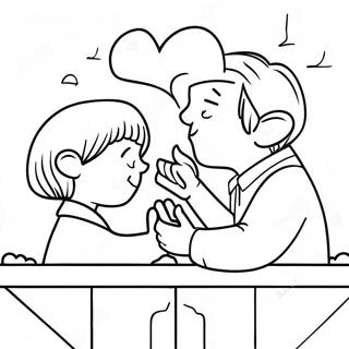 Page à colorier de scène de pardon réconfortante | Page de coloriage Pardon