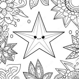 Page à colorier d'étoiles scintillantes | Page de coloriage Céleste