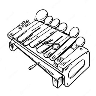 Page à colorier de xylophone | Page de coloriage Lettre X